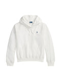 RALPH LAUREN WOMEN Shrunken Fit Lightweight Fleece Hoodie White