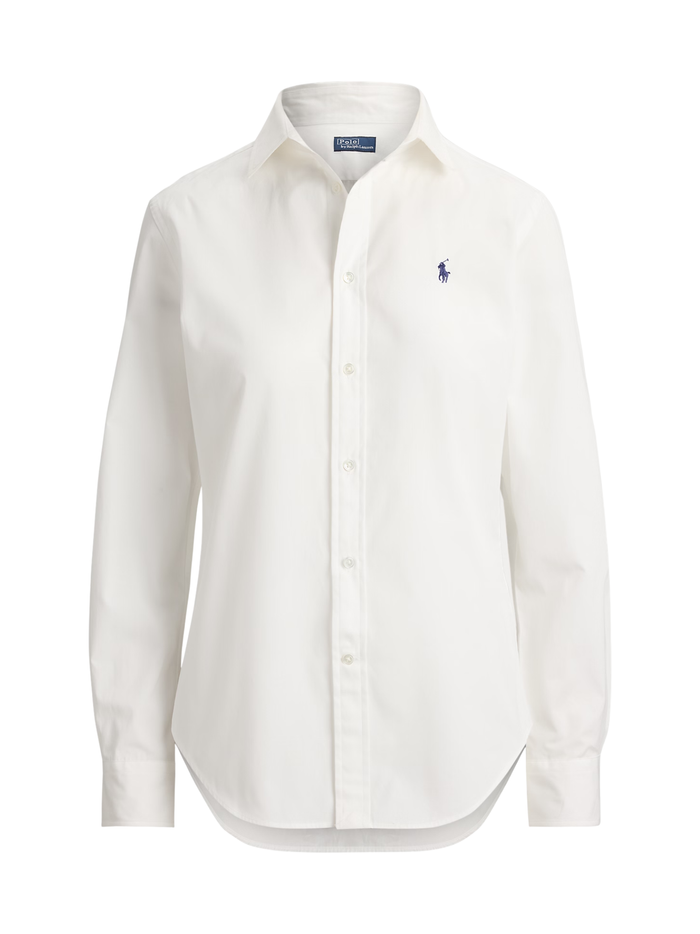 RALPH LAUREN WOMEN Slim Fit Cotton Shirt White - MAISONDEFASHION.COM