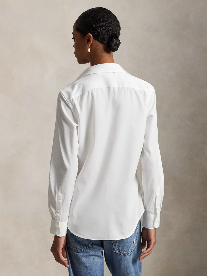 RALPH LAUREN WOMEN Slim Fit Cotton Shirt White - MAISONDEFASHION.COM