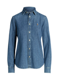 RALPH LAUREN WOMEN Slim Fit Denim Shirt Merced Wash - MAISONDEFASHION.COM