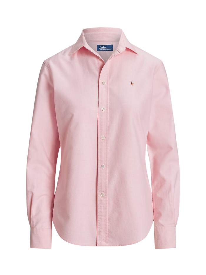 RALPH LAUREN WOMEN Slim Fit Oxford Shirt Bath Pink - MAISONDEFASHION.COM