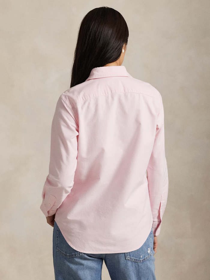 RALPH LAUREN WOMEN Slim Fit Oxford Shirt Bath Pink - MAISONDEFASHION.COM