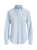 RALPH LAUREN WOMEN Slim Fit Oxford Shirt Blue - MAISONDEFASHION.COM