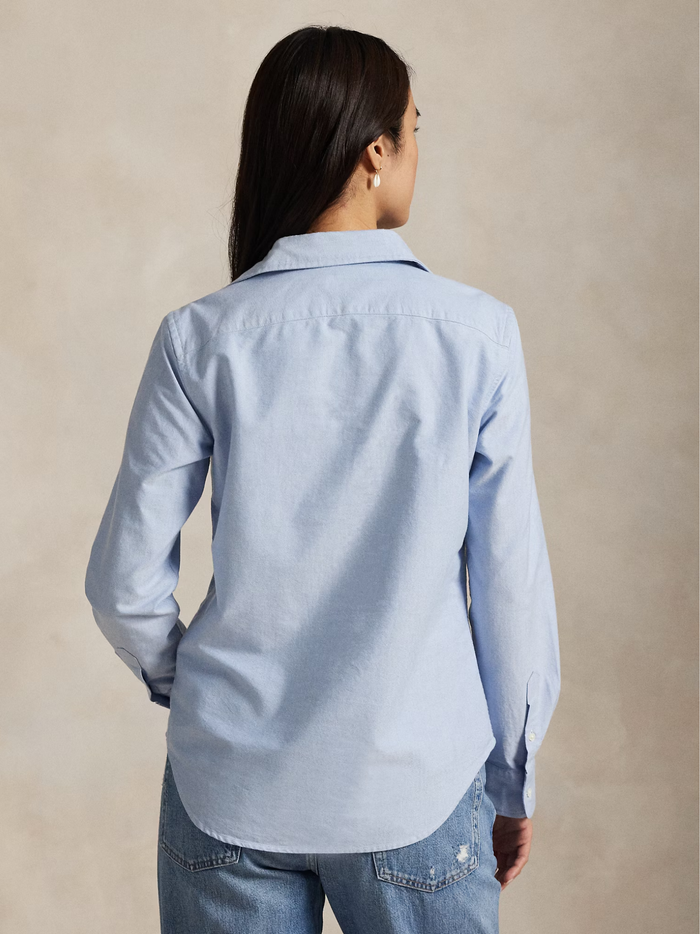 RALPH LAUREN WOMEN Slim Fit Oxford Shirt Blue - MAISONDEFASHION.COM