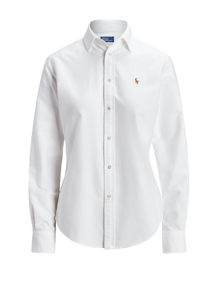 RALPH LAUREN WOMEN Slim Fit Oxford Shirt White - MAISONDEFASHION.COM