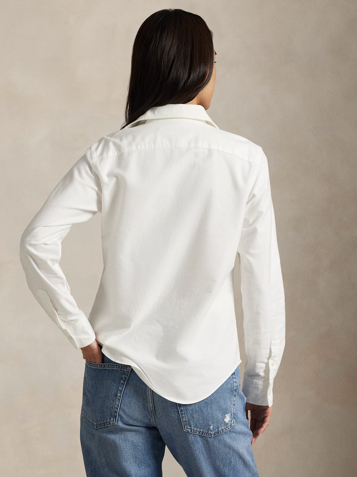 RALPH LAUREN WOMEN Slim Fit Oxford Shirt White - MAISONDEFASHION.COM
