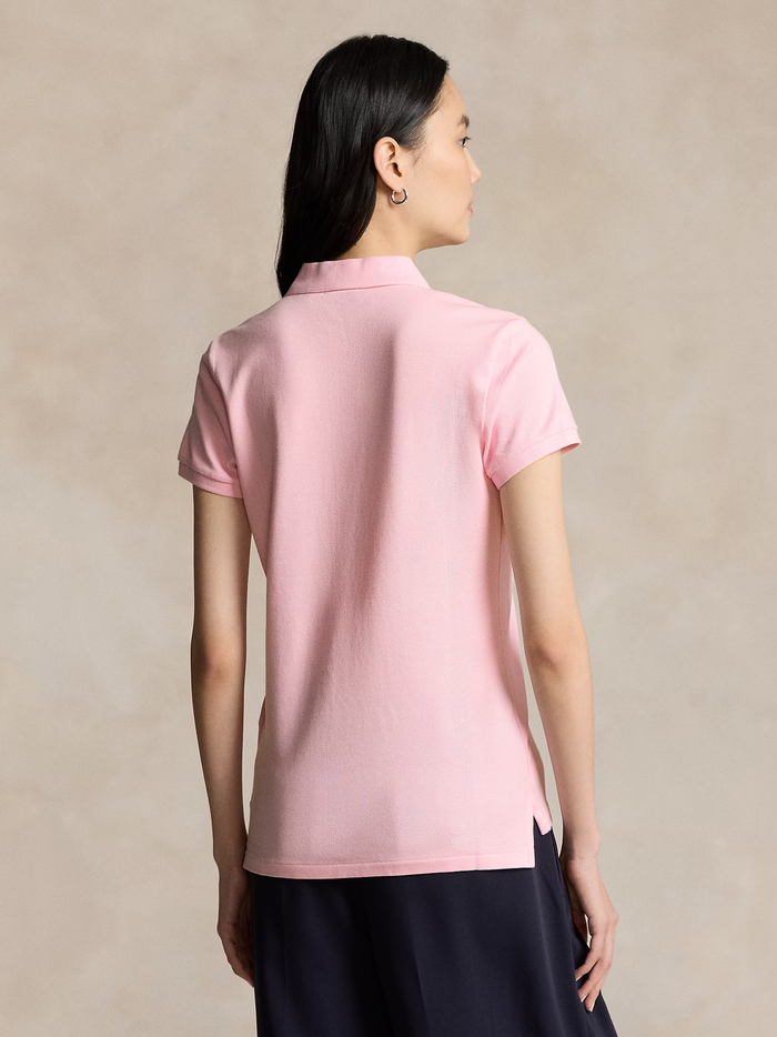 RALPH LAUREN WOMEN Slim Fit Stretch Polo Shirt Sunkissed Pink - MAISONDEFASHION.COM