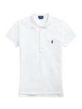 RALPH LAUREN WOMEN Slim Fit Stretch Polo Shirt White - MAISONDEFASHION.COM