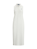 RALPH LAUREN WOMEN Stretch-Cotton Sleeveless Polo Dress White