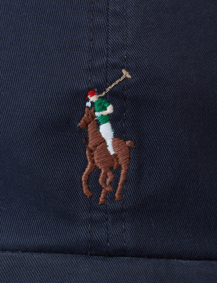 RALPH LAUREN WOMEN Stretch-Cotton Twill Pony Ball Cap Nautical Ink