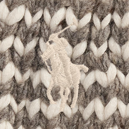 RALPH LAUREN WOMEN Striped Wool-Blend Beanie Grey/Cream