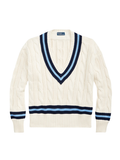 RALPH LAUREN WOMEN The Iconic Cricket Jumper Cream/Navy Stripe
