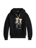RALPH LAUREN WOMEN The Ralph & Ricky Tuxedo Bear Hoodie Polo Black