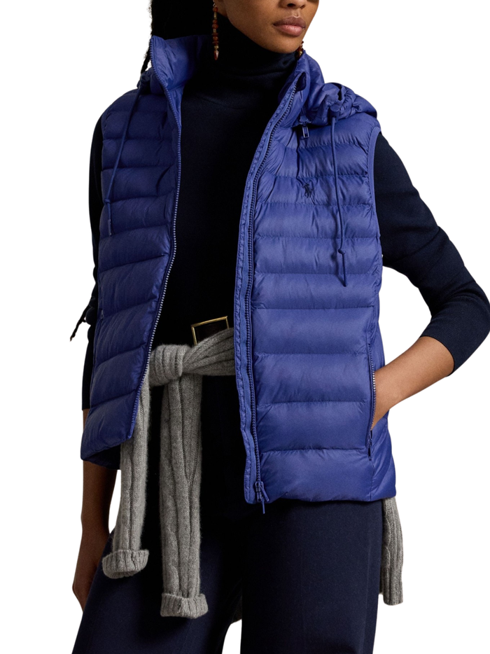 RALPH LAUREN WOMEN Water-Repellent Packable Vest Charter Blue