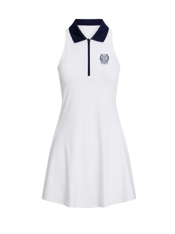 RALPH LAUREN WOMEN Wimbledon Performance Dress Ceramic White/Refined Navy - MAISONDEFASHION.COM