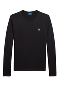 RALPH LAUREN WOMENS Classic Fit Jersey Long-Sleeve Tee Polo Black - MAISONDEFASHION.COM
