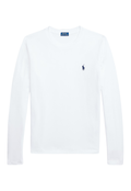 RALPH LAUREN WOMENS Classic Fit Jersey Long-Sleeve Tee White - MAISONDEFASHION.COM