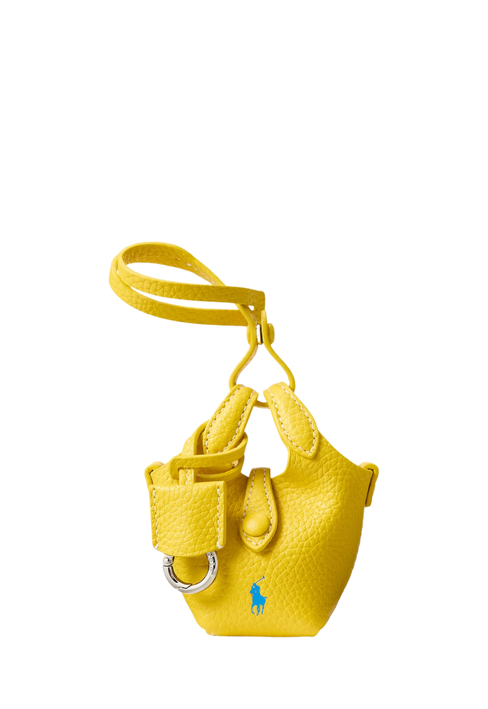 RALPH LAUREN WOMENS Leather Polo Play Bag Charm Canary Yellow - MAISONDEFASHION.COM