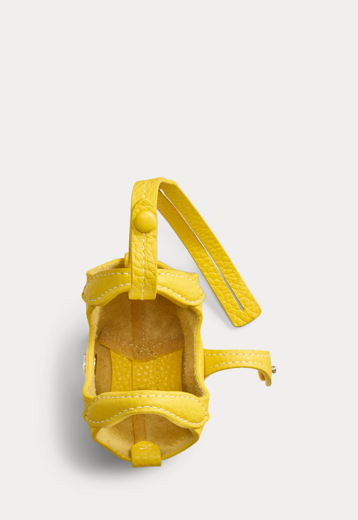 RALPH LAUREN WOMENS Leather Polo Play Bag Charm Canary Yellow - MAISONDEFASHION.COM