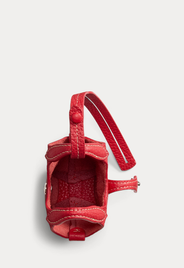 RALPH LAUREN WOMENS Leather Polo Play Bag Charm Cherry - MAISONDEFASHION.COM