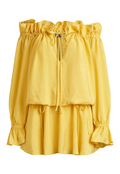 RALPH LAUREN WOMENS Off-the-Shoulder Crepe Dress Collegiate Yellow - MAISONDEFASHION.COM