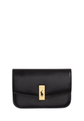 RALPH LAUREN WOMENS Polo ID Leather Fold-Over Card Case Black - MAISONDEFASHION.COM