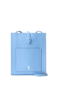 RALPH LAUREN WOMENS Polo Play Leather Pocket Crossbody Baby Blue - MAISONDEFASHION.COM
