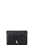 RALPH LAUREN WOMENS Polo Play Leather Snap Card Case Black - MAISONDEFASHION.COM