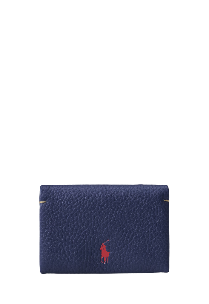 RALPH LAUREN WOMENS Polo Play Leather Snap Card Case Ink - MAISONDEFASHION.COM