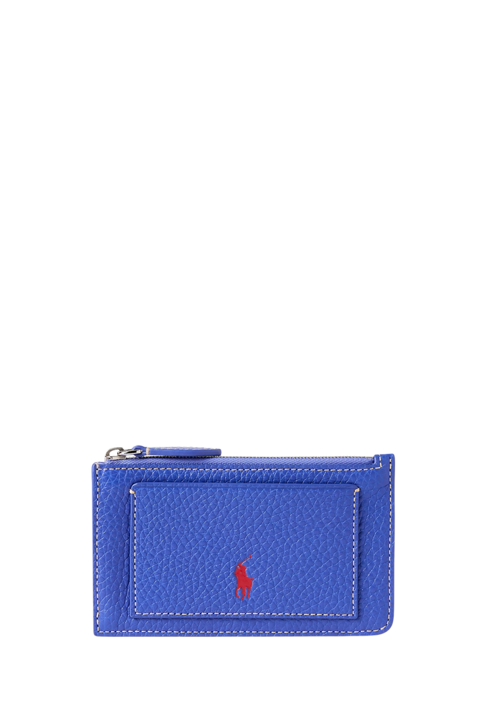 RALPH LAUREN WOMENS Polo Play Leather Zip Card Case Jellyfish - MAISONDEFASHION.COM