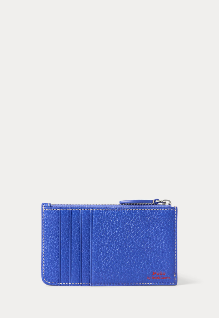 RALPH LAUREN WOMENS Polo Play Leather Zip Card Case Jellyfish - MAISONDEFASHION.COM