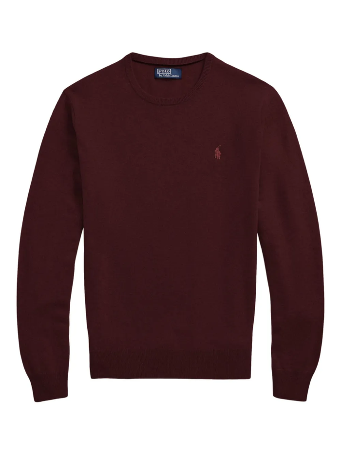 RALPH LAUREN Wool Crewneck Sweater Aged Wine Heather