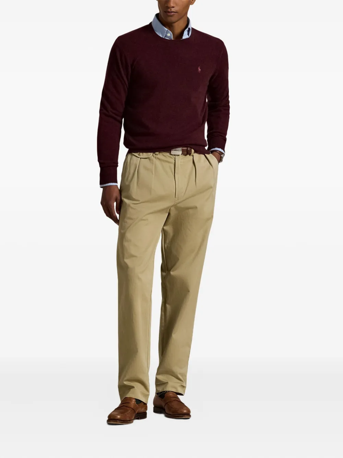 RALPH LAUREN Wool Crewneck Sweater Aged Wine Heather