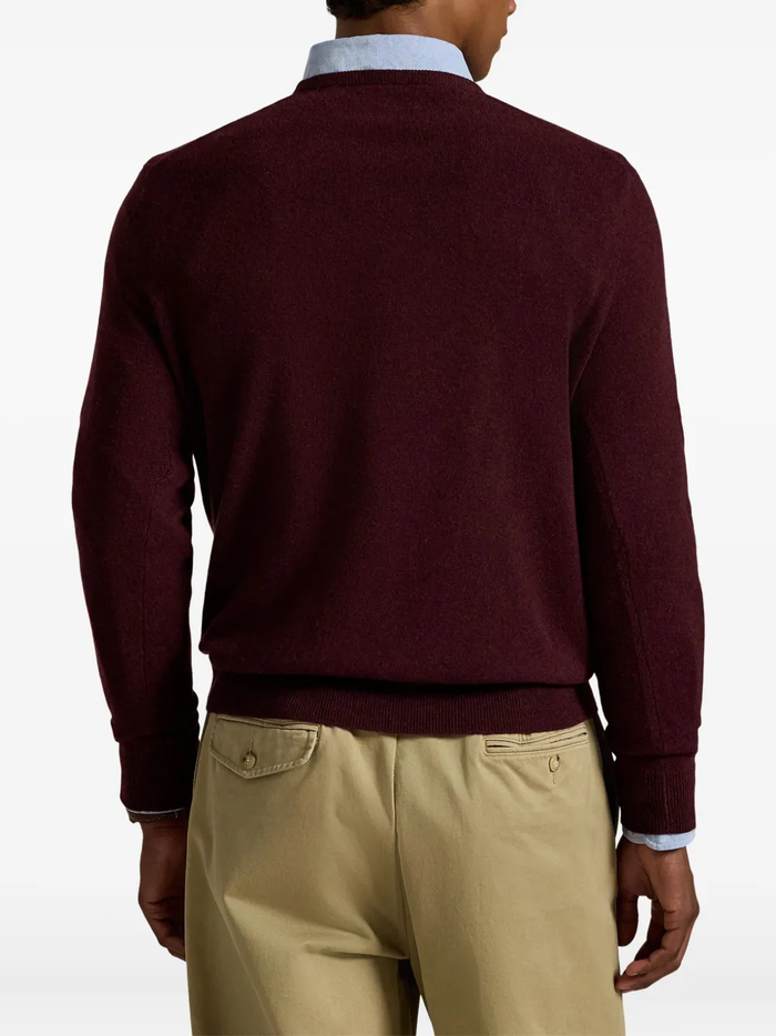 RALPH LAUREN Wool Crewneck Sweater Aged Wine Heather