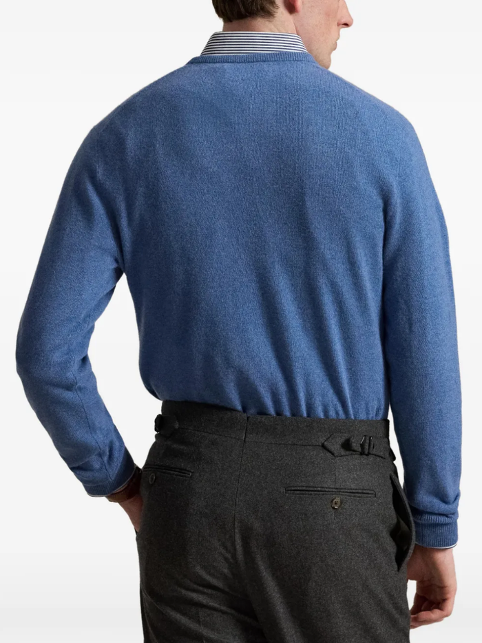RALPH LAUREN Wool Crewneck Sweater Blue Borage Heather