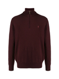 RALPH LAUREN Wool Quarter-Zip Sweater Aged Wine Heather