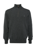 RALPH LAUREN Wool Quarter-Zip Sweater Dark Charcoal Heather