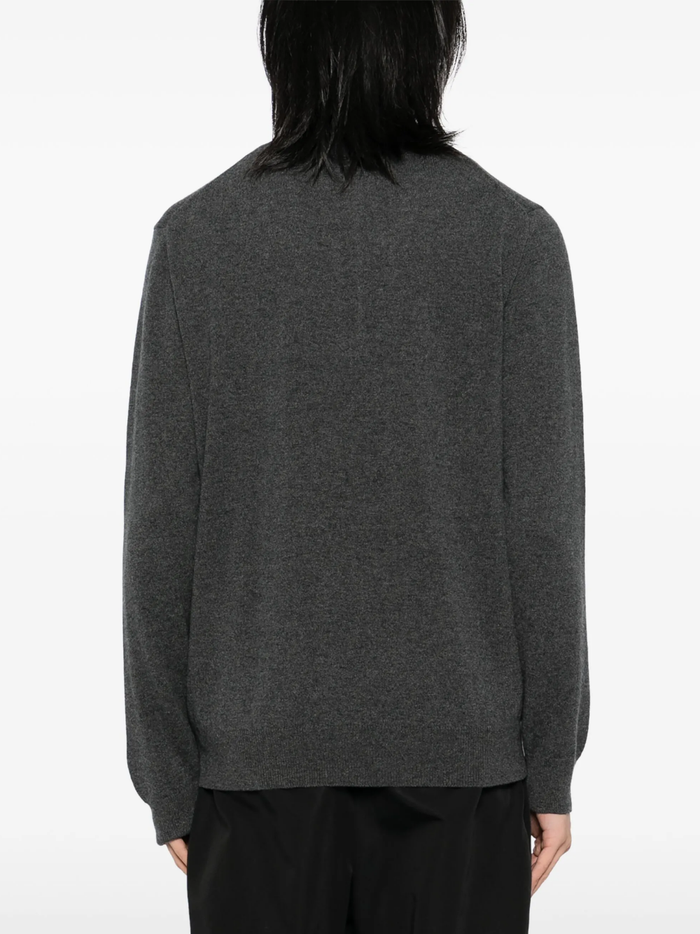 RALPH LAUREN Wool Quarter-Zip Sweater Dark Charcoal Heather