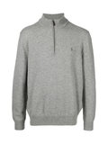 RALPH LAUREN Wool Quarter-Zip Sweater Fawn Grey Heather