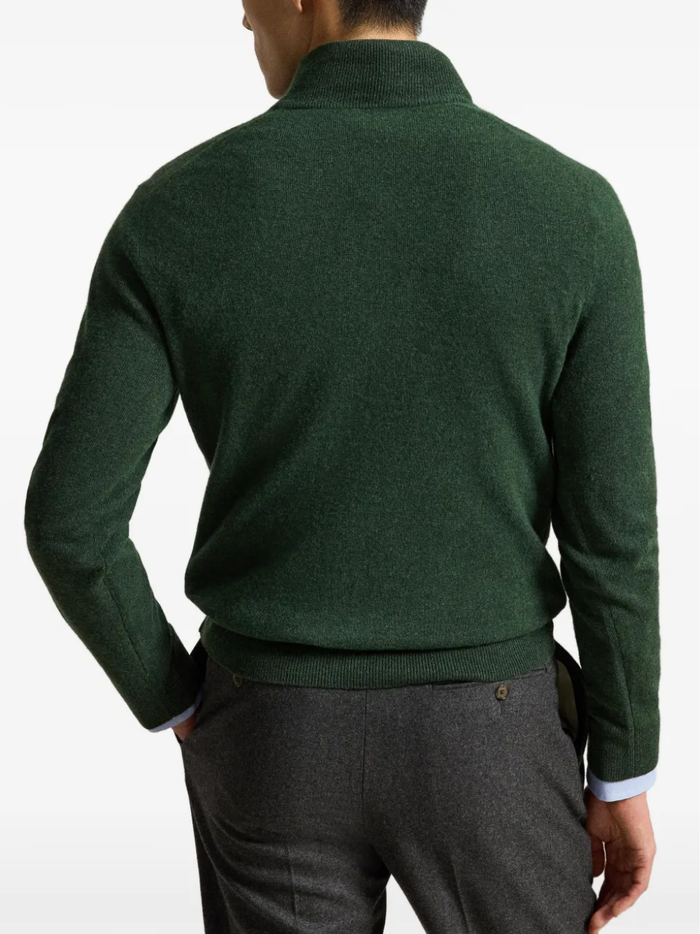 RALPH LAUREN Wool Quarter-Zip Sweater Lodgepole Pine Heather