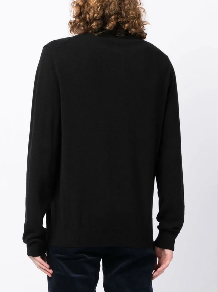 RALPH LAUREN Wool Quarter-Zip Sweater Polo Black