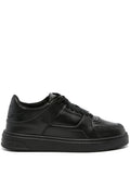 REPRESENT Apex Panelled Leather Sneakers Triple Black - MAISONDEFASHION.COM