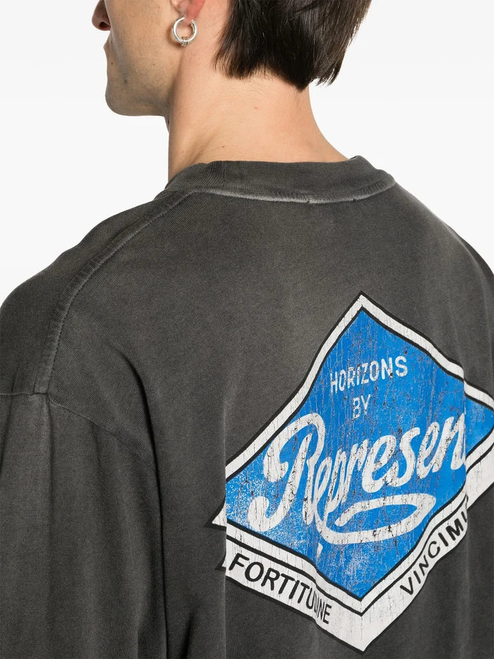 REPRESENT Classic Parts Graphic Cotton Longsleeve T-Shirt Aged Black - MAISONDEFASHION.COM