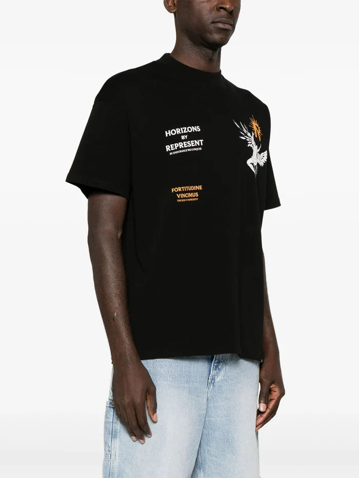 REPRESENT Icarus Graphic Cotton T-Shirt Jet Black - MAISONDEFASHION.COM