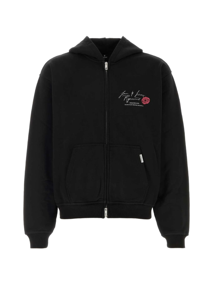 REPRESENT Love And Kisses Zip-Through Hoodie Jet Black