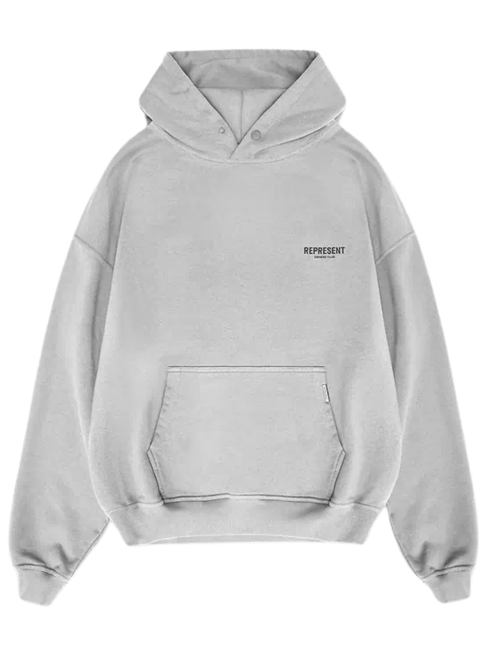 REPRESENT Owners Club Hoodie Ash Grey - MAISONDEFASHION.COM