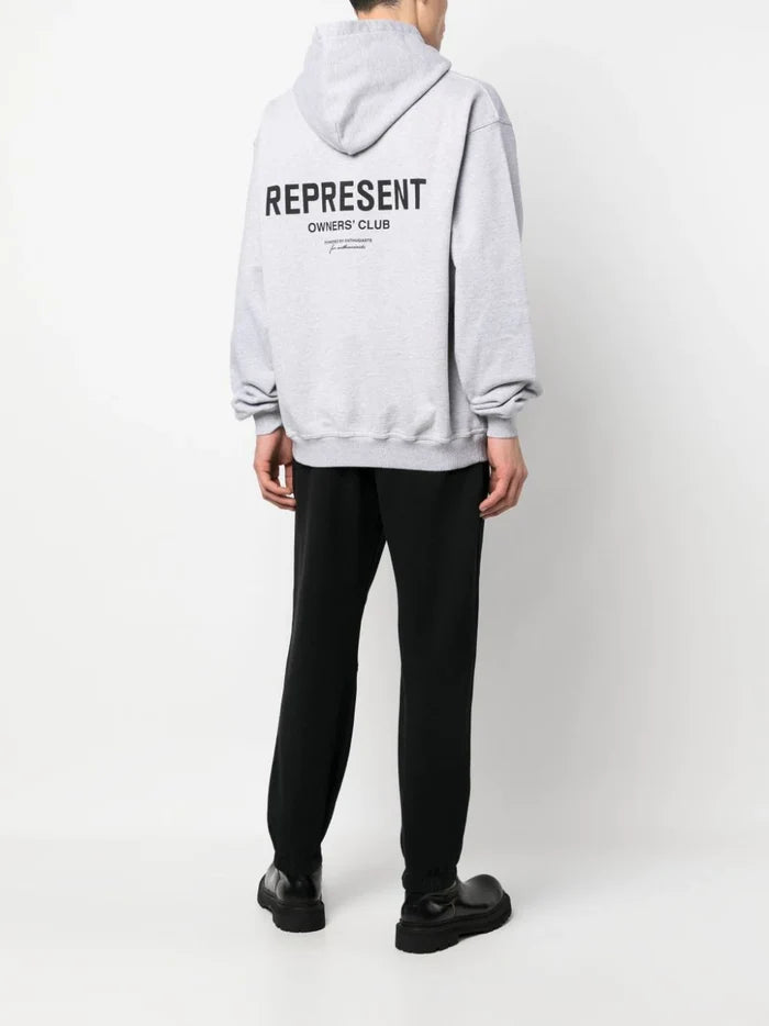 REPRESENT Owners Club Hoodie Ash Grey - MAISONDEFASHION.COM