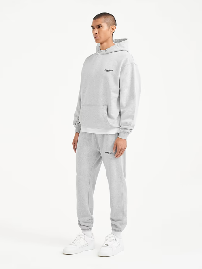REPRESENT Owners Club Hoodie Ash Grey - MAISONDEFASHION.COM