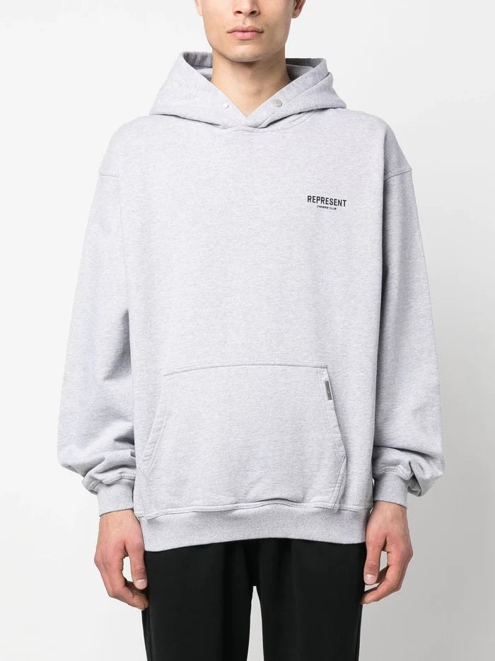 REPRESENT Owners Club Hoodie Ash Grey - MAISONDEFASHION.COM