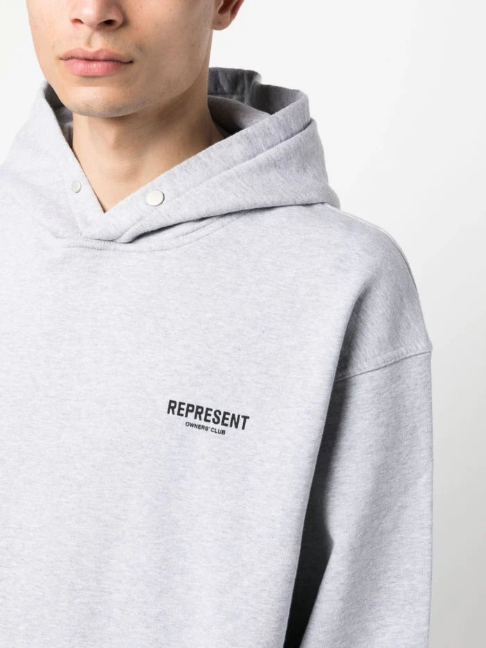 REPRESENT Owners Club Hoodie Ash Grey - MAISONDEFASHION.COM